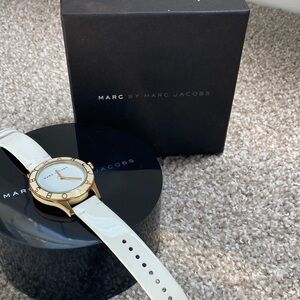 Marc by Marc Jacobs White Patent Strap Gold-Tone Watch